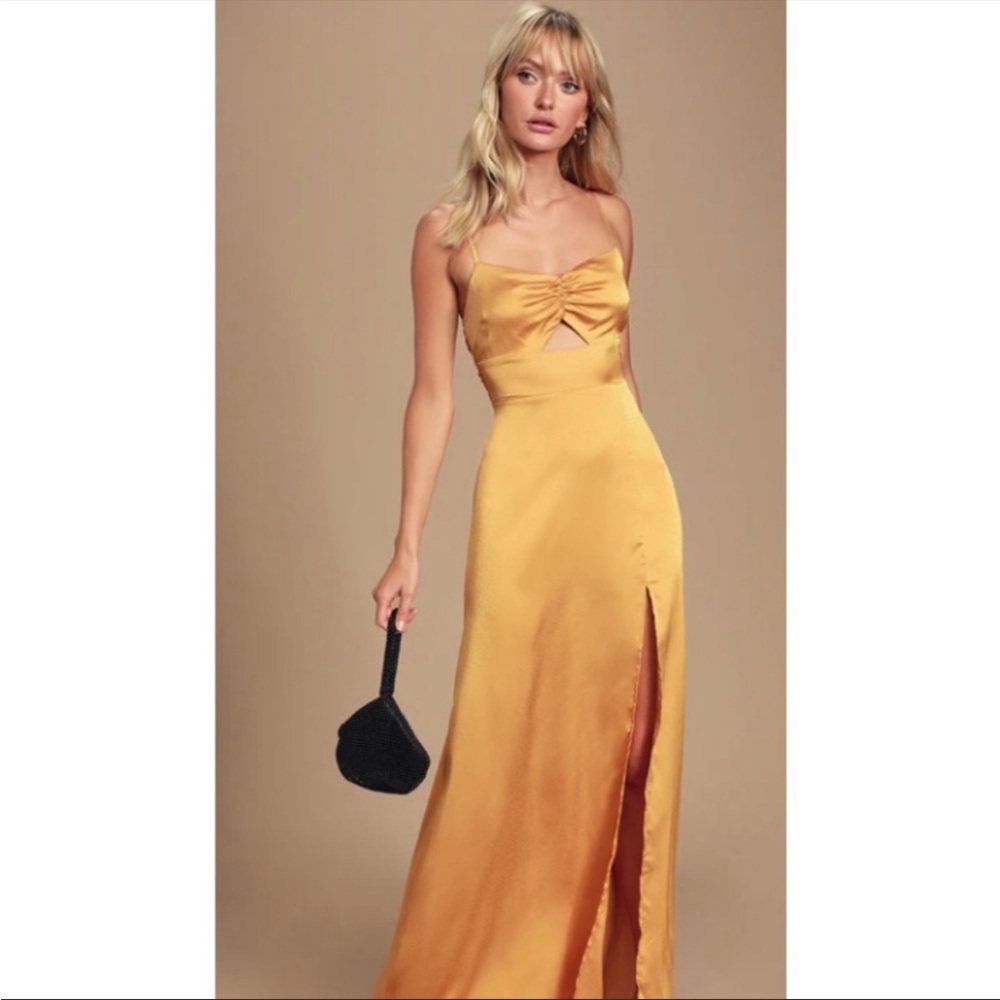 Lulu's Gold Maxi Dress